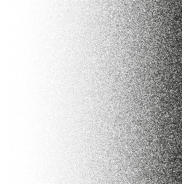 Vector illustration of Noise gradient texture grain dot stipple vector background black pattern. Grunge fade dot noise gradient spray