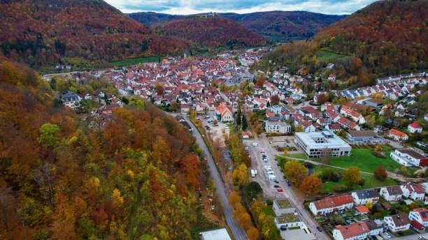 istock Aerial view around the old town Bad Urach 2015904625