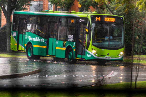 Bogota . Colombia 6 de Febrero  2024:Bogota transmilenio bus