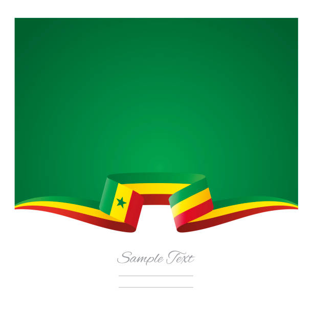 abstrakter hintergrund senegal-flagge band vektor - senegal africa vector illustration and painting stock-grafiken, -clipart, -cartoons und -symbole