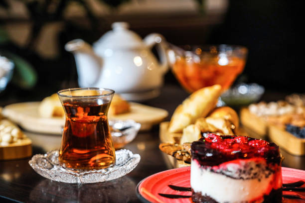 istock Table With Assorted Food Dishes and Tea Cups 2015928576