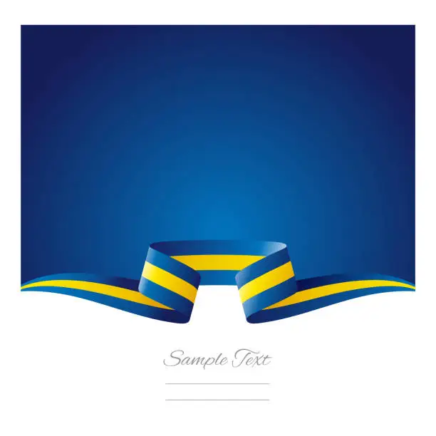 Vector illustration of Abstract background Sweden flag ribbon vector