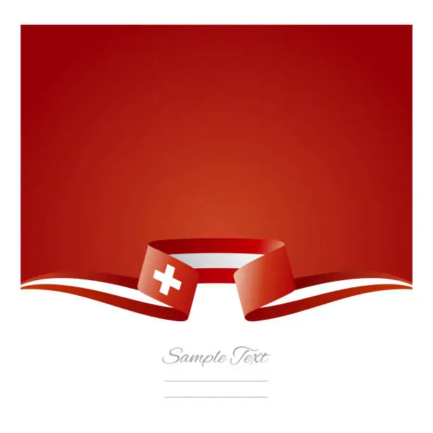 Vector illustration of Abstract background Switzerland flag ribbon vector