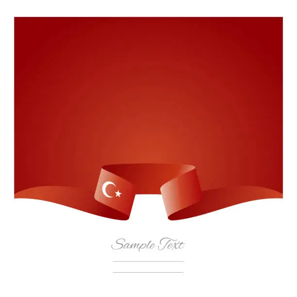 Vector illustration of Abstract background Türkiye flag ribbon vector