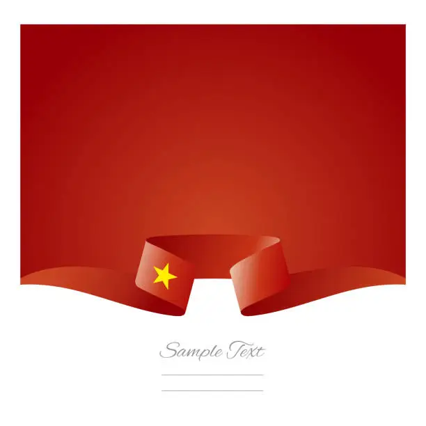 Vector illustration of Abstract background Vietnam flag ribbon vector