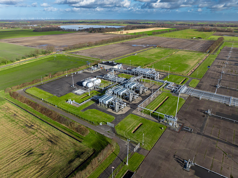 Gas Extraction Location NAM Spitsbergen Groningen, Biggest Natural Gas Field in Europe, Aerial
