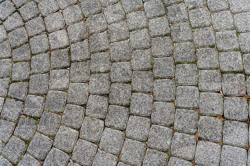 Stone pavement tiles texture background. Concrete background.