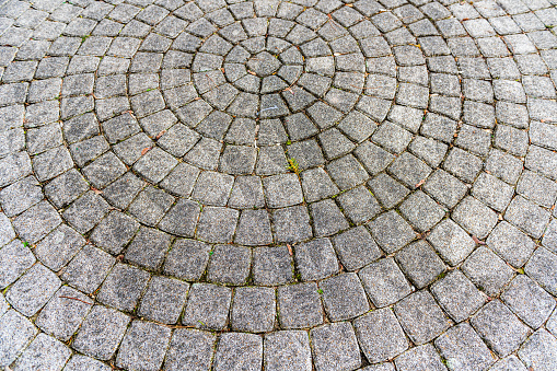 Stone pavement tiles texture background. Concrete background.