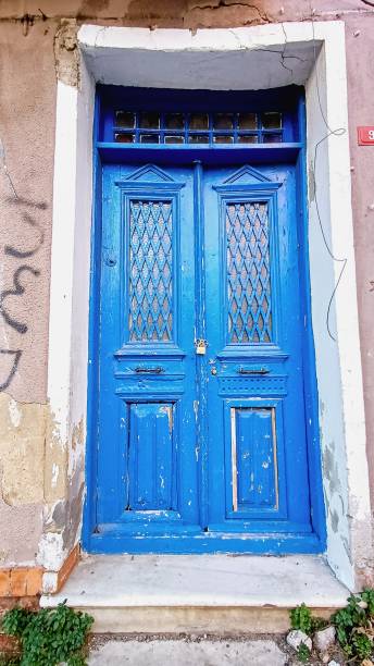 istock Blue  wooden door 2016040250