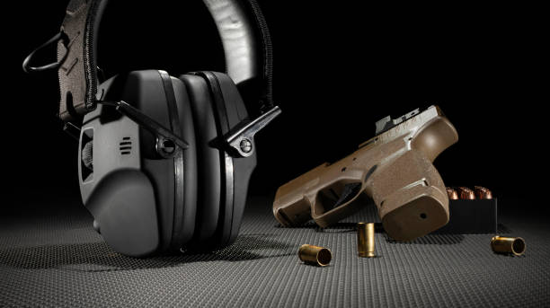 istock Hearing protection with a 9 mm handgun and ammo 2016046499
