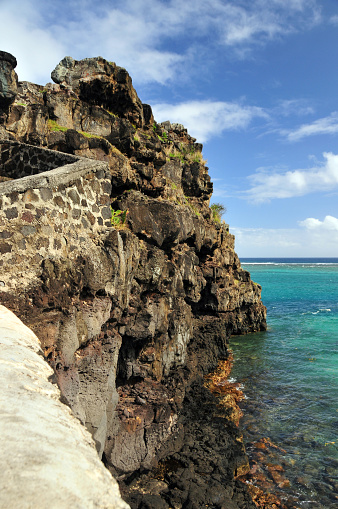 Baie du Cap, Savanne district, Mauritius: Macondé viewpoint on the south coast, a rock outcrop jutting in to the Indian Ocean, located on a sharp bend of the B9 coastal road by the border between Savannah and Black River districts.