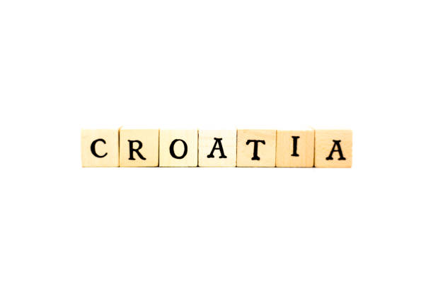 istock CROATIA: Written in Wood Block Letters, White Background 2016246180