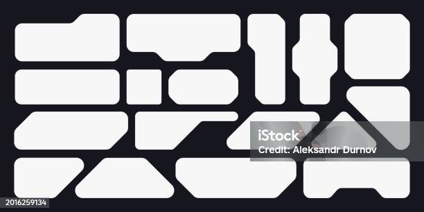 Geometric Textboxes Collection Of Empty Geometric Backgrounds For Text In Hightech Style ...