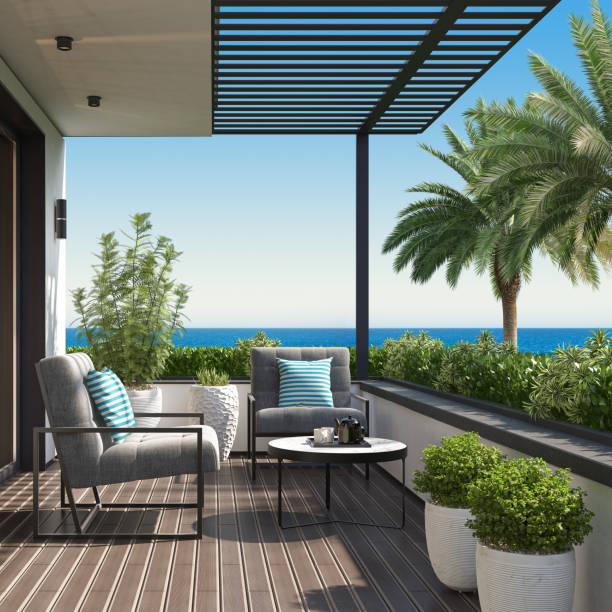 Apartment building balcony in Fort-De-France, Martinique