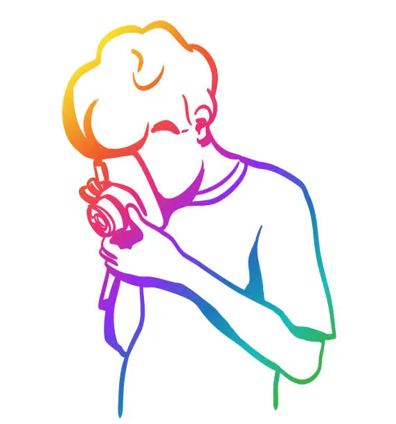 Vector illustration of Kid's Photography Hobby Rainbow