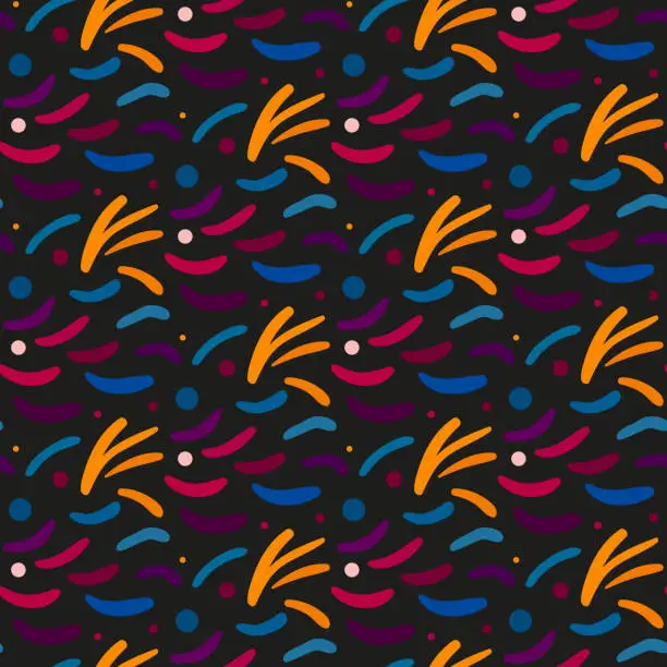 Vector illustration of Seamless pattern with colorful abstract shapes