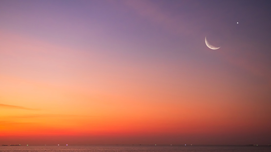 Islam Night Sky Moon Sunset Sea Ocean Background Mubaruk Greeting Islam Ramadan Element Masjid Aqsa Hajj Kaaba Umrah Eid Arabian Religion Islamic Muhammad Arab Muslim Namaz Isra Miraj Quran Umrah.