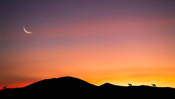 istock Islam Night Sky Moon Sunset Camel Desert Background Mubaruk Greeting Islam Ramadan Element Masjid Aqsa Hajj Kaaba Umrah Eid Arabian Religion Islamic Muhammad Arab Muslim Namaz Isra Miraj Quran Umrah. 2016458693