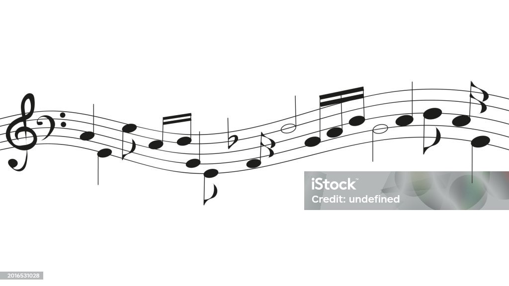 Note Slike Vector Illustration Of Musical Notes Arranged On A Staff Against White ...