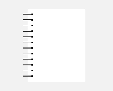 Blank notepad icon on white background
