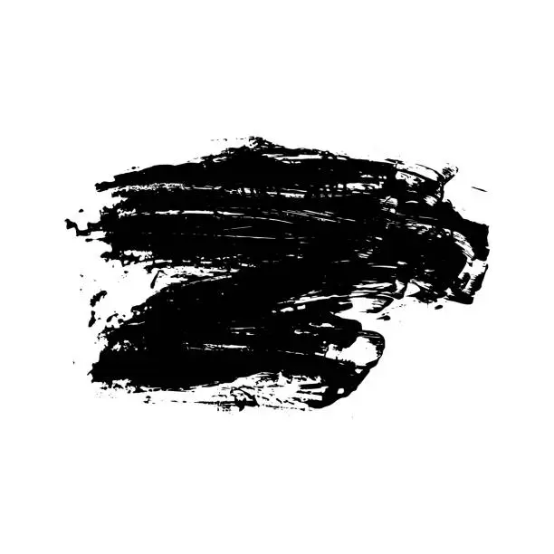 Vector illustration of black ink on white background, splashes vector, brush stroke black ink stroke, ink stain brush stroke texture