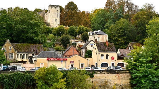 Strong walls and towers protecting the medieval town of Carcassonne, Languedoc-Roussillon, France.