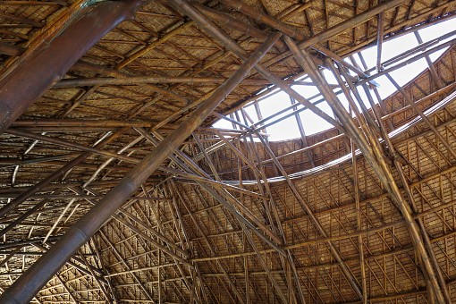 [Phuket] Thatched roof of the rest house on Coral Island.