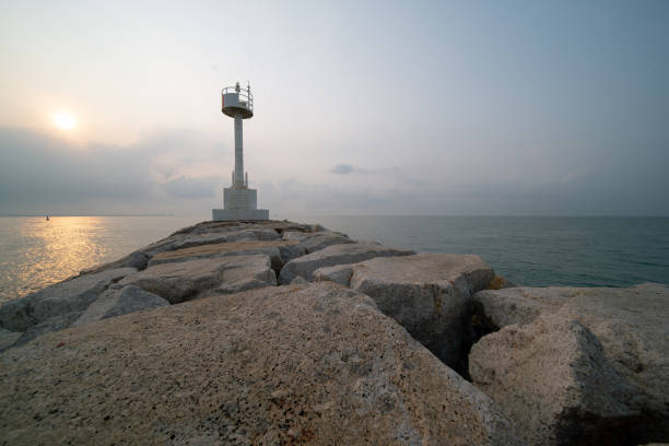 A signal buoy for ships is located on the breakwater.