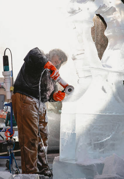 istock A man creates an ice sculpture in Lititz Pennsylvania 2016826301