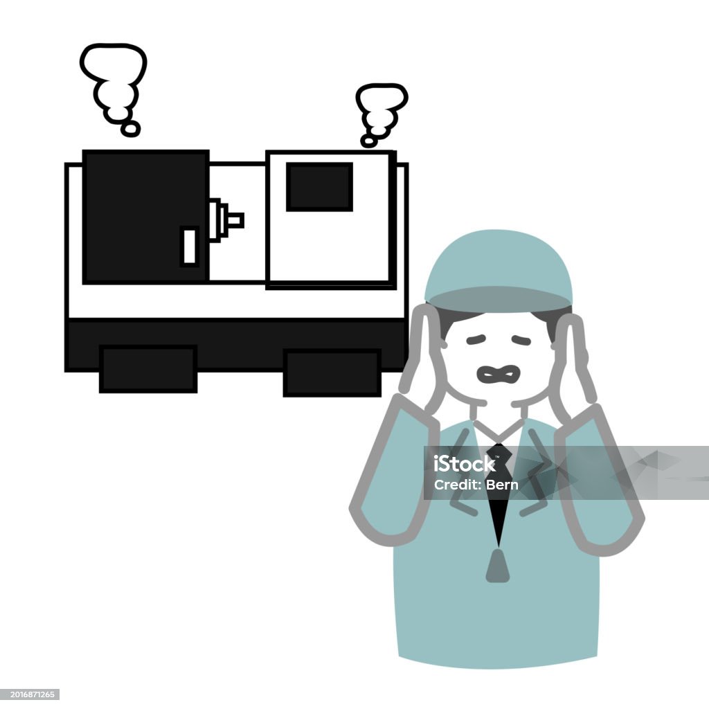Machine Problem Cartoons A Male Worker Troubled As The Machine Malfunctions Stock Illustration ...