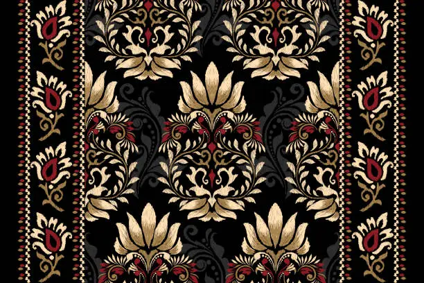 Vector illustration of Arabesque Ikat floral pattern vector illustration