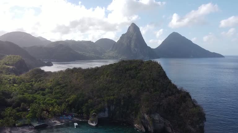 A slow reveal of the famous Pitons in St Lucia