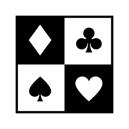 Black Square Poker Card for Casino Gambling Sport Club Symbol Design Vector