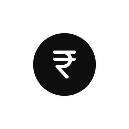 Rupee icon isolated on white background