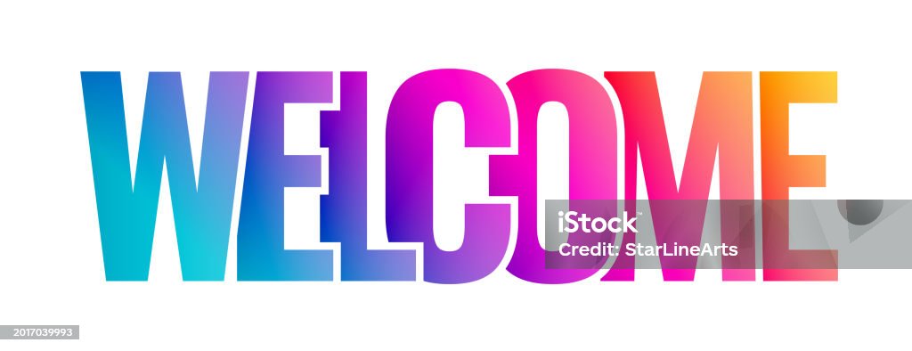 Colorful Welcome Lettering Modern Banner For Invitation Stock ...