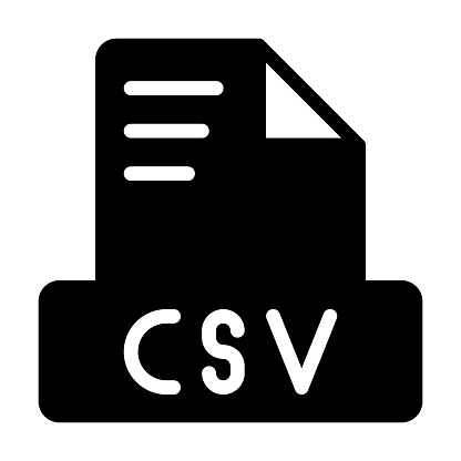 Csv file icon solid style simple design. document text file icon, vector illustration.