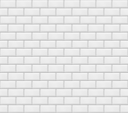 Subway tile seamless pattern. White kitchen, bathroom ceramic tile pattern, metro tunnel wall or floor texture, background or wallpaper with glossy faience or enameled bricks