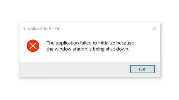 Vector illustration of Error message on computer window screen, vector ui