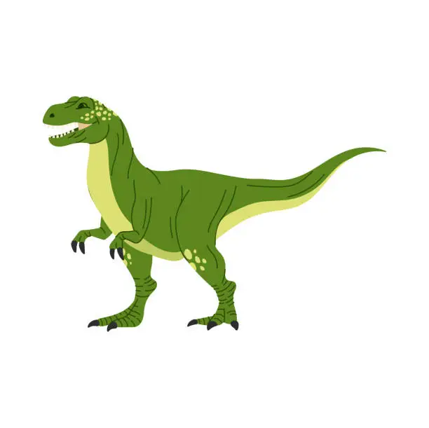 Vector illustration of T-rex dinosaur, tyrant lizard isolate cartoon dino