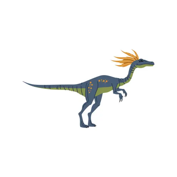 Vector illustration of Kompi dinosaur Compsognathus character icon