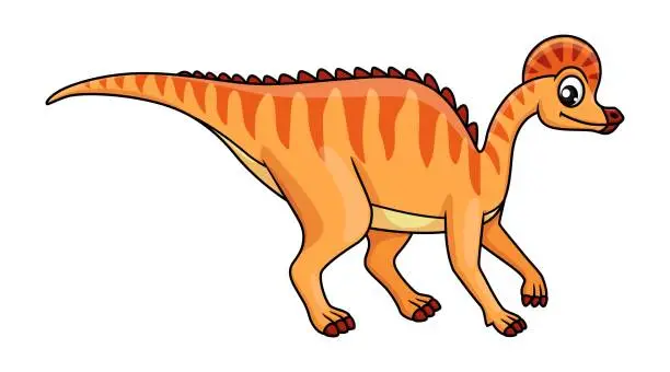 Vector illustration of Cartoon corythosaurus dinosaur character, vector