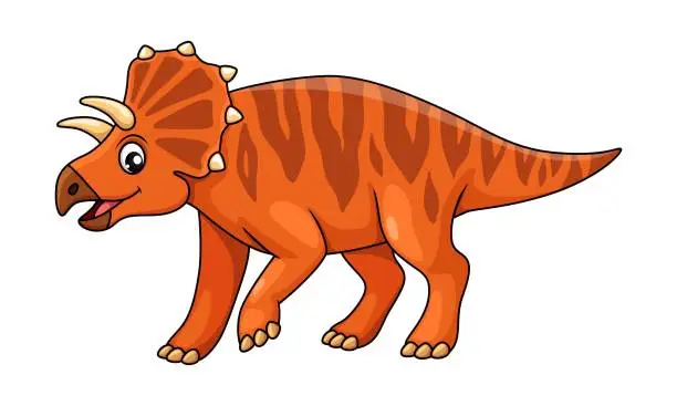 Vector illustration of Cartoon avaceratops ceratopsian dinosaur character