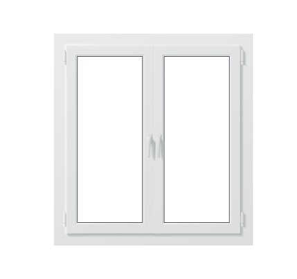 Realistic pvc window isolated 3d vector mockup. Option for architecture construction that offers durability and weather resistance. Material is easy to maintain and has modern appearance