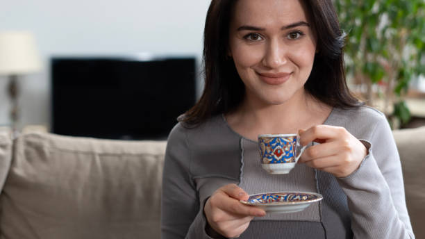 istock young woman drinking Turkish coffee 2017159879