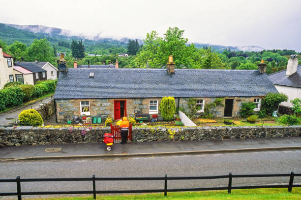 Edinburgh, Scotland - June 6, 2025: house in the village of Braemar in the Scottish Highlands in Cairngorms National Park