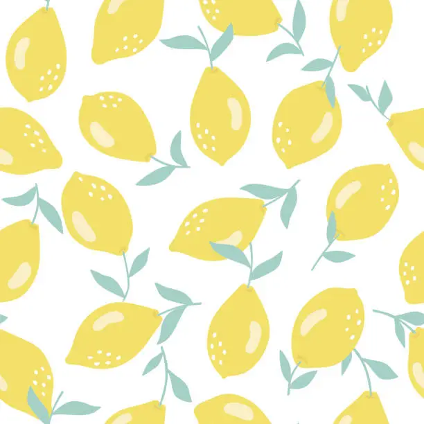 Vector illustration of Lemon vector seamless pattern. Vector bright print for fabric or wallpaper.