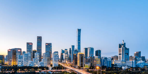 istock High View Night Scenery of Beijing CBD Building Complex in China 2017247155