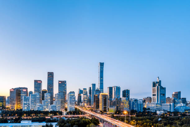 istock High View Night Scenery of Beijing CBD Building Complex in China 2017247158