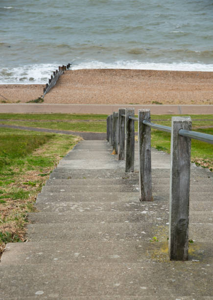 istock Staircase access to the beach coast. Pedestrian walk path. 2017266873