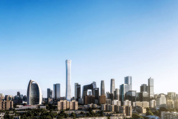 istock High angle view of Beijing International Trade CBD Building Complex, China 2017268432